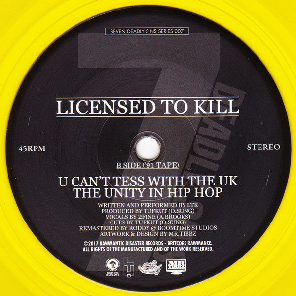 Licensed To Kill : Knuckle Up (7", Yel)