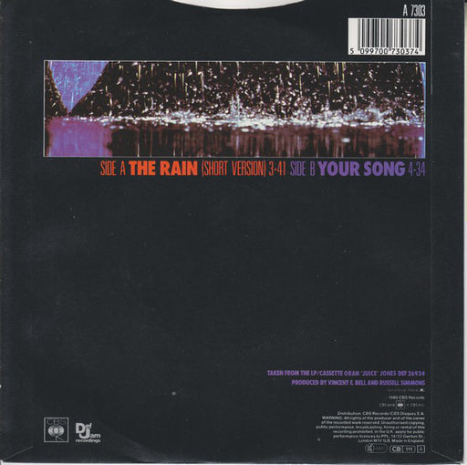 Oran 'Juice' Jones : The Rain (7", Single)