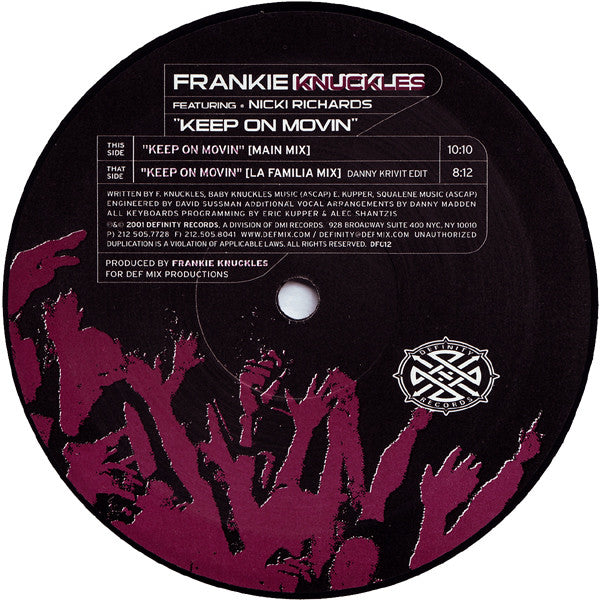 Frankie Knuckles Featuring Nicki Richards : Keep On Movin' (12", Pic)