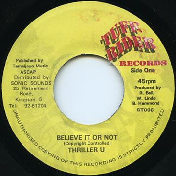 Thriller U : Believe It Or Not (7")