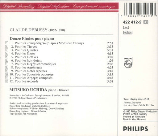 Debussy*, Mitsuko Uchida : 12 Etudes (CD, Album, RE)