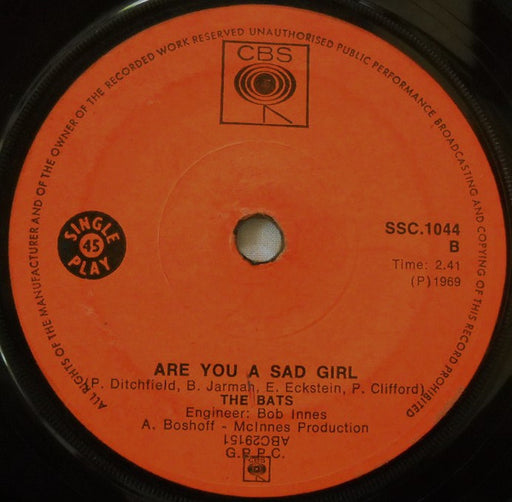 Bats : Rebecca Stein / Are You A Sad Girl (7", Single)