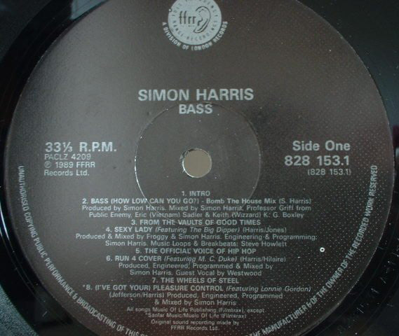 Simon Harris : Bass! (LP, Album)