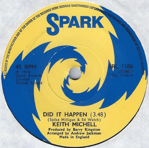 Keith Michell : Did It Happen (7", Single)