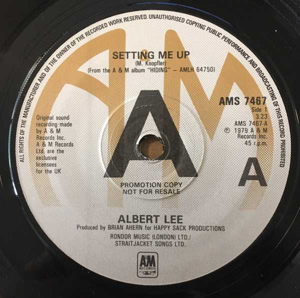 Albert Lee : Setting Me Up (7", Single, Promo)