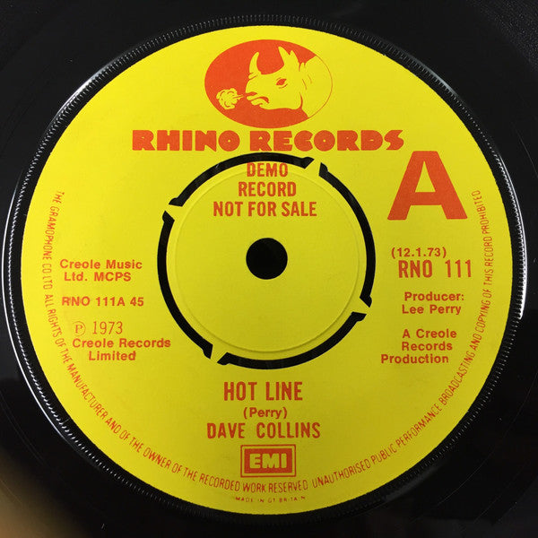Dave Collins (3) : Hot Line (7", Single, Promo)