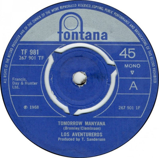 Los Aventureros : Tomorrow Manyana (7", Mono)