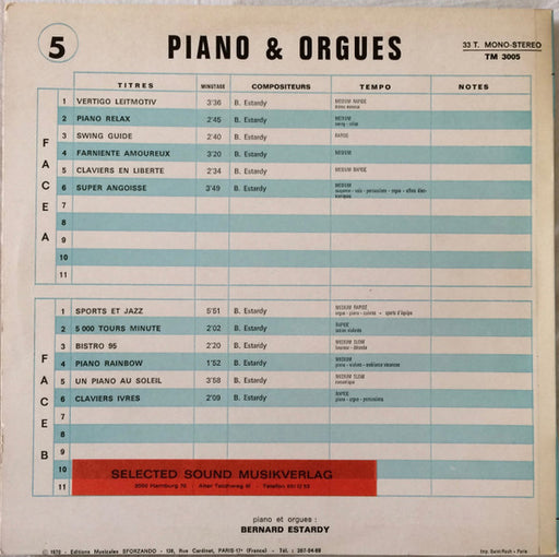 Bernard Estardy : Piano Et Orgues (LP)