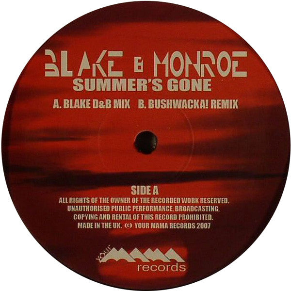 Blake & Monroe : Summer's Gone (12")