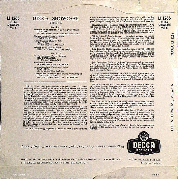 Various : Decca Showcase Volume 6 (10", Comp)