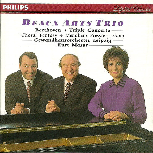Beethoven* - Beaux Arts Trio, Menahem Pressler, Chor Des Mitteldeutschen Rundfunks*, Gewandhausorchester Leipzig, Kurt Masur : Triple Concerto / Choral Fantasy (CD, Album)