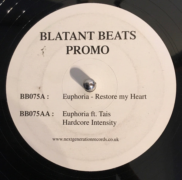 Euphoria (2) : Restore My Heart / Hardcore Intensity (12", Promo)