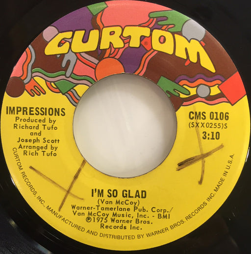 The Impressions : Same Thing It Took / I'm So Glad (7", Single, San)