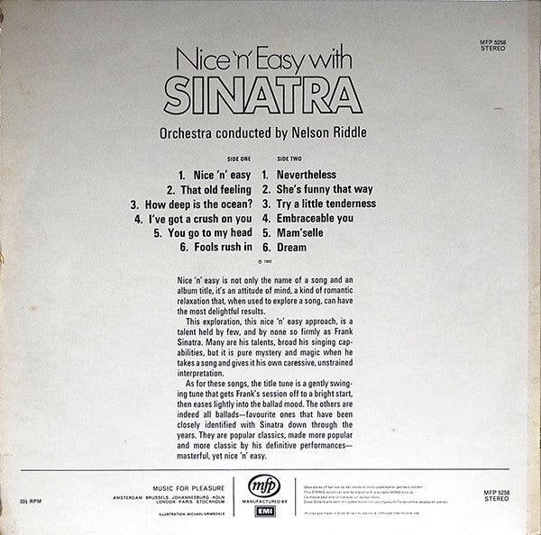 Frank Sinatra : Nice 'N' Easy (LP, Album, RE, RP, Pea)
