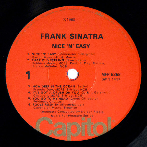 Frank Sinatra : Nice 'N' Easy (LP, Album, RE, RP, Pea)