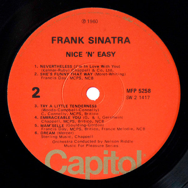 Frank Sinatra : Nice 'N' Easy (LP, Album, RE, RP, Pea)
