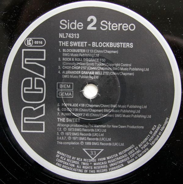 The Sweet : Blockbusters (LP, Comp, Out)