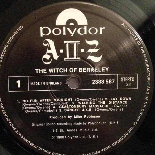 A II Z (2) : The Witch Of Berkeley (Live) (LP, Album)