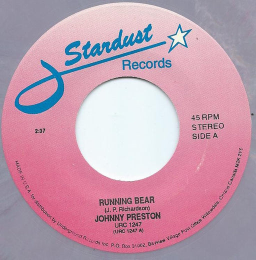 Johnny Preston : Running Bear / Cradle Of Love (7", Single, RE, Col)