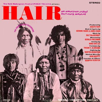 Galt MacDermot : New York Shakespeare Festival Public Theater Presents Hair: An American Tribal Love-Rock Musical (LP, Album, RE, S/Edition, Ind)