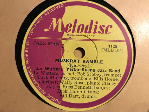 Lu Watters' Yerba Buena Jazz Band* : Muskrat Ramble / Smokey Mokes (Shellac, 10")