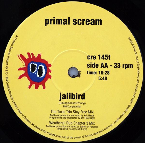 Primal Scream : Jailbird (12", Single)