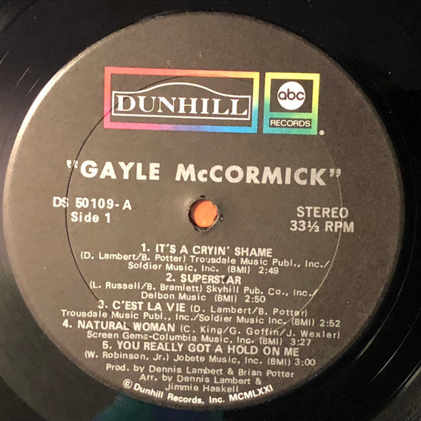 Gayle McCormick : Gayle McCormick (LP, Album, Tru)