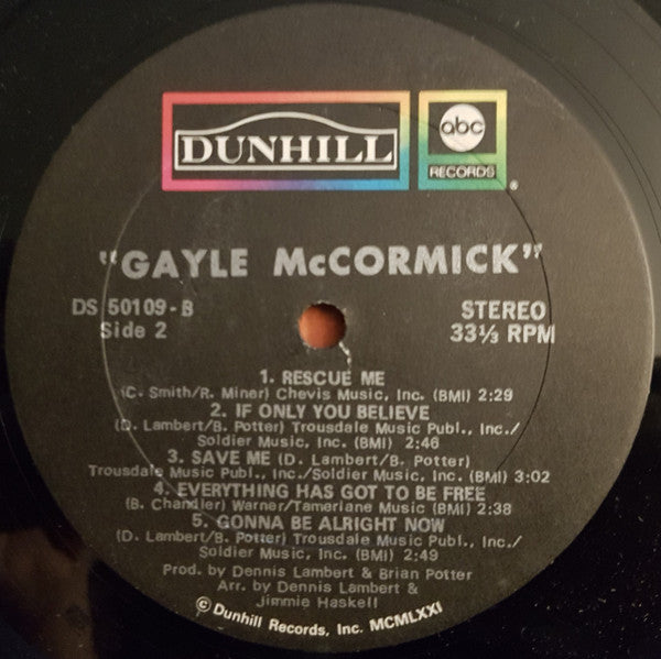 Gayle McCormick : Gayle McCormick (LP, Album, Tru)