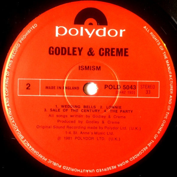 Godley & Creme : Ismism (LP, Album, Bla)