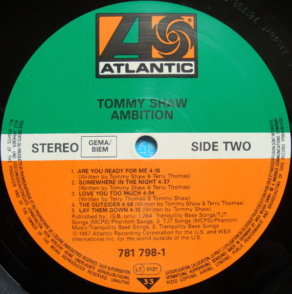 Tommy Shaw : Ambition (LP, Album)