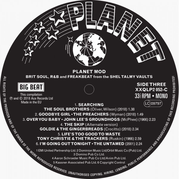 Various : Planet Mod (Brit Soul, R&B And Freakbeat From The Shel Talmy Vaults) (2xLP, Comp, Mono, Red)