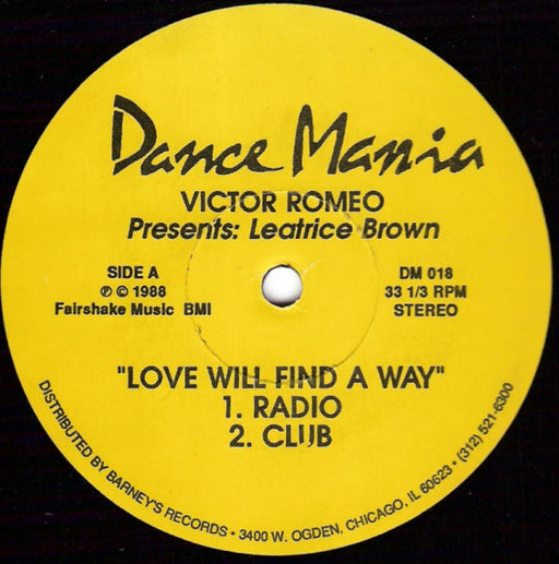 Victor Romeo Presents: Leatrice Brown : Love Will Find A Way (12")