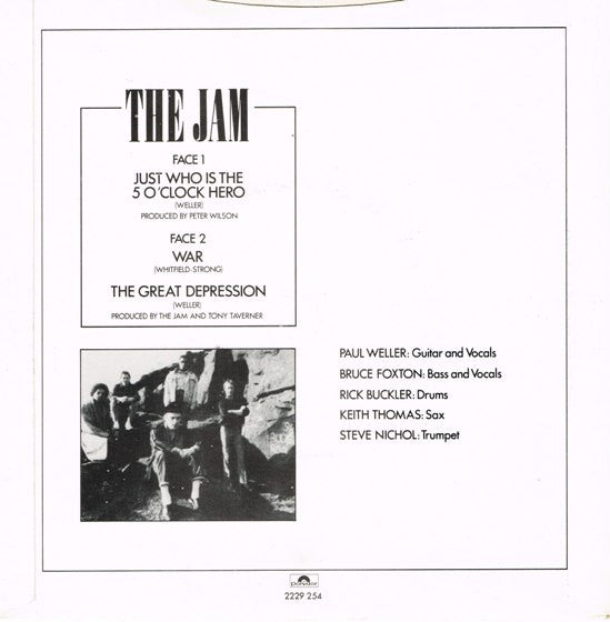The Jam : Just Who Is The 5 O'Clock Hero / War / The Great Depression (7")
