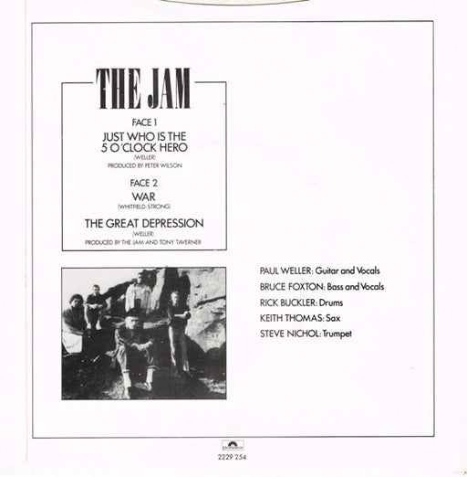 The Jam : Just Who Is The 5 O'Clock Hero / War / The Great Depression (7")