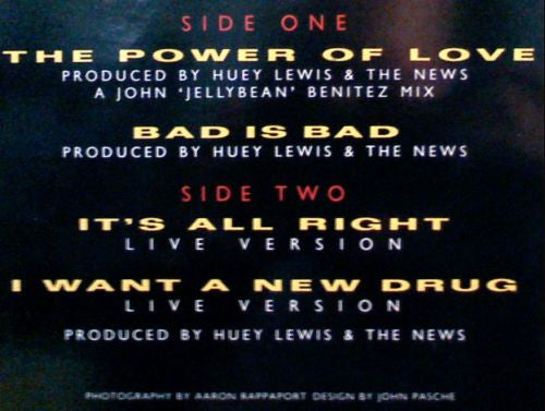 Huey Lewis And The News* : The Power Of Love (12", Single)