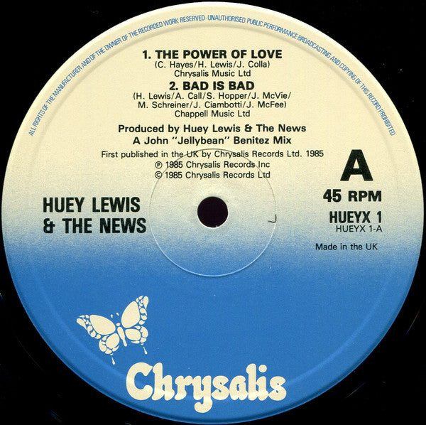 Huey Lewis And The News* : The Power Of Love (12", Single)