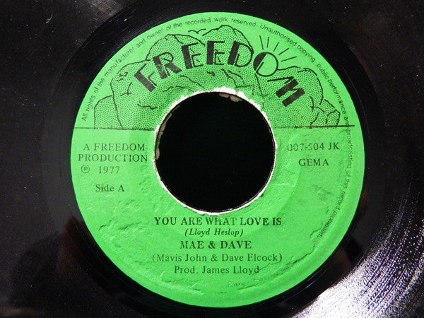 Mae & Dave : You Are What Love Is / Run Away (7", Single)