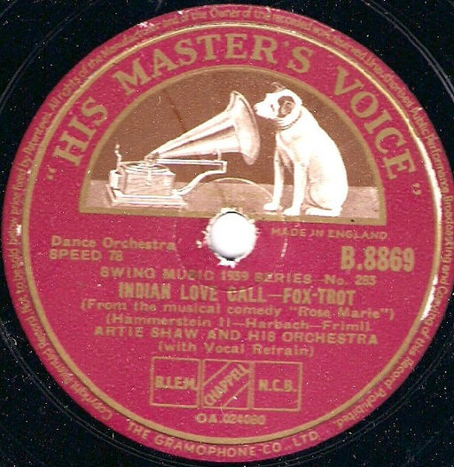 Artie Shaw And His Orchestra : Indian Love Call / Nightmare (Shellac, 10", RP, N)
