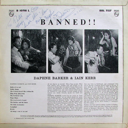 Iain Kerr (3) & Daphne Barker : Banned! (LP)
