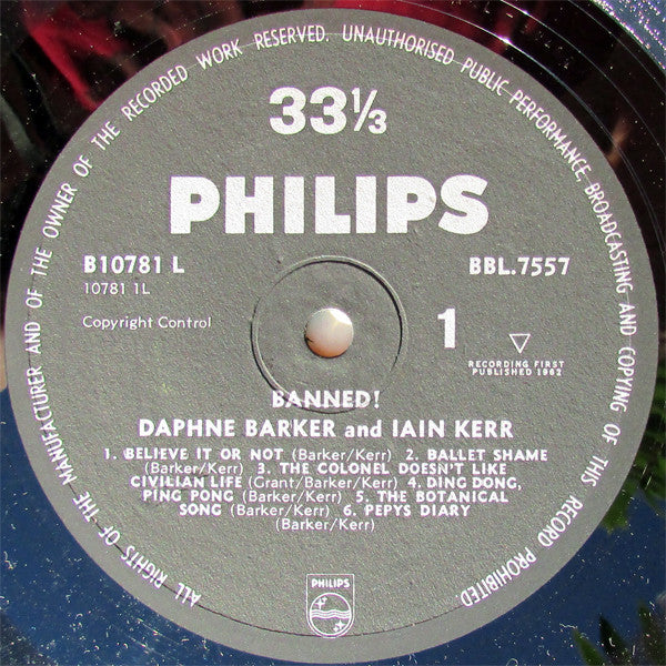 Iain Kerr (3) & Daphne Barker : Banned! (LP)