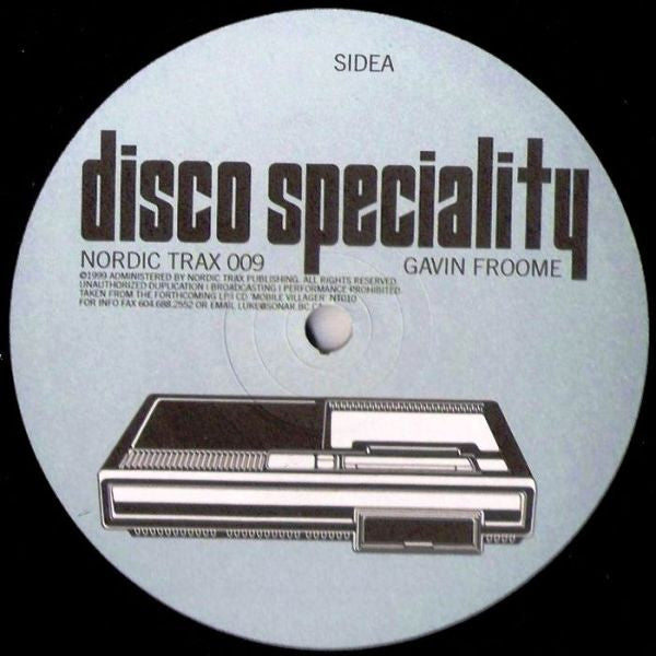 Gavin Froome : Disco Speciality (12")