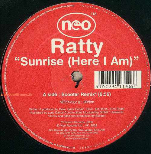 Ratty : Sunrise (Here I Am) (12", Ltd, Promo)