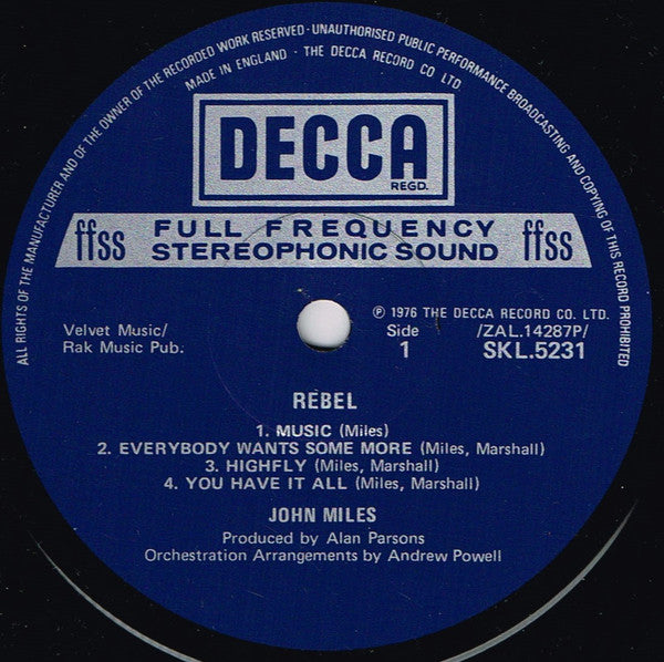 John Miles : Rebel (LP, Album)