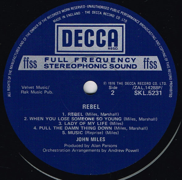 John Miles : Rebel (LP, Album)