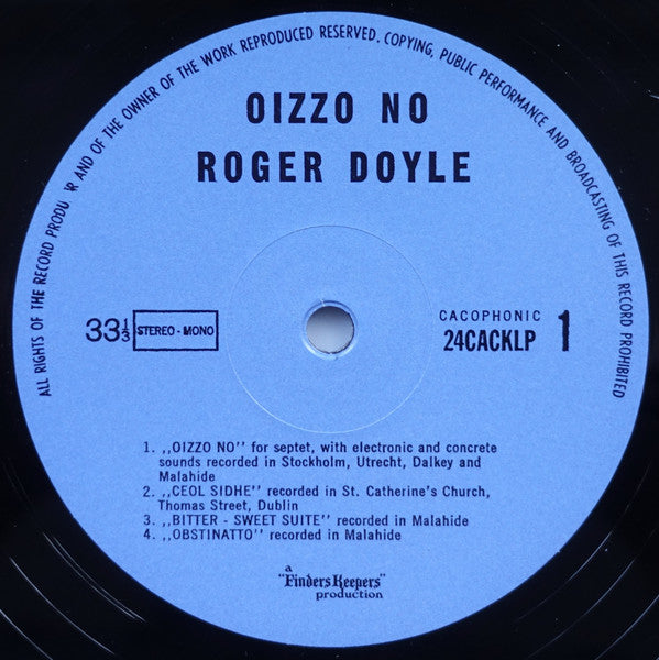 Roger Doyle : Oizzo No (LP, Album, RE)