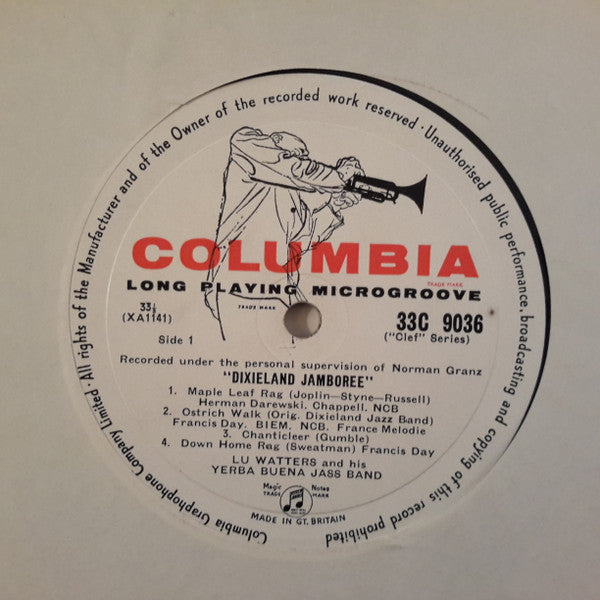 Lu Watters And The Yerba Buena Jass Band* : Dixieland Jamboree (10", Album, Mono)