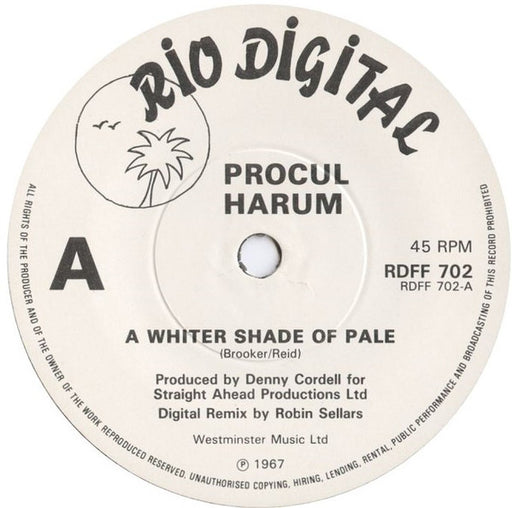 Procol Harum : A Whiter Shade Of Pale (7")