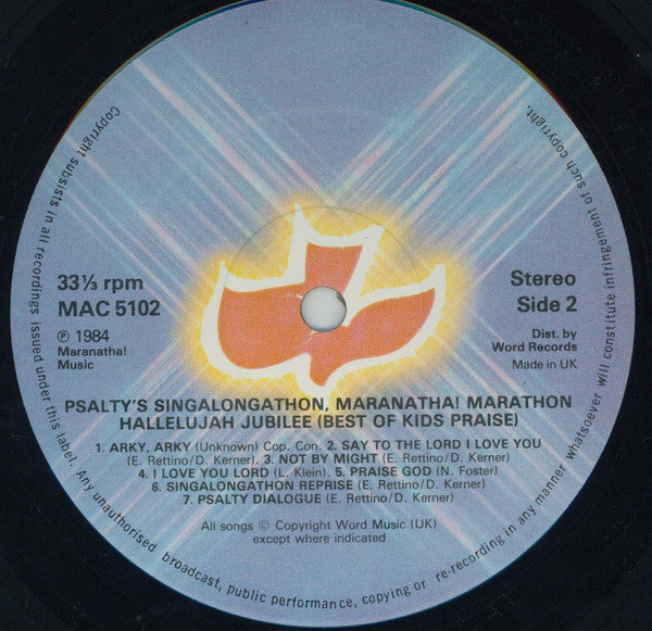 Psalty (2) : Psalty's Singalongathon Maranatha Marathon Hallelujah Jubilee ...The Best Of Kids Praise (LP, Comp)