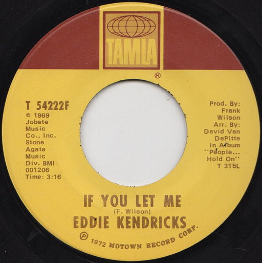 Eddie Kendricks : If You Let Me / Just Memories (7", Ame)