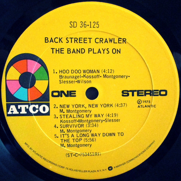 Back Street Crawler : The Band Plays On (LP, Album, RI )